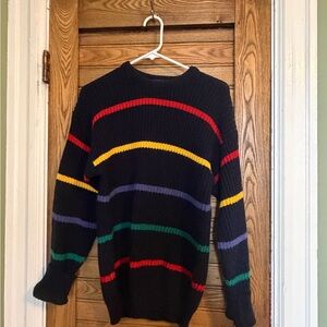 Wrangler Crewneck Sweater with Multicolor Stripes Vintage